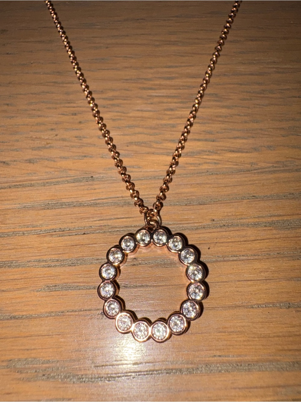 kate spade Rose Gold Crystal Circle Pendant Necklace